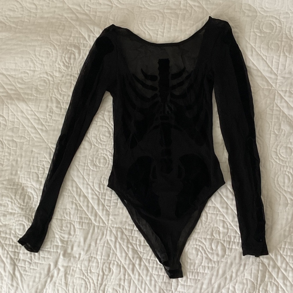 H&M Black Skeleton Long Sleeve Bodysuit